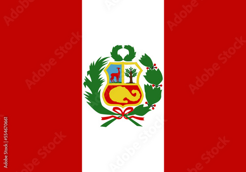 Bandera de Perú con el escudo