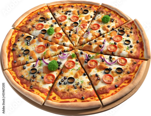 Pizza with cheese on transparent background. Pizza illustration.