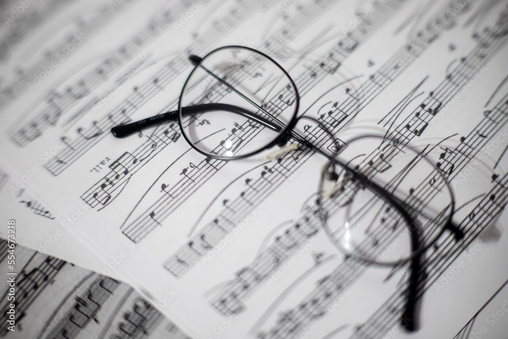 music, glasses, sheet, score, scores, paper, notes, teacher music, glasses, sheet, score, scores, paper, notes, teacher