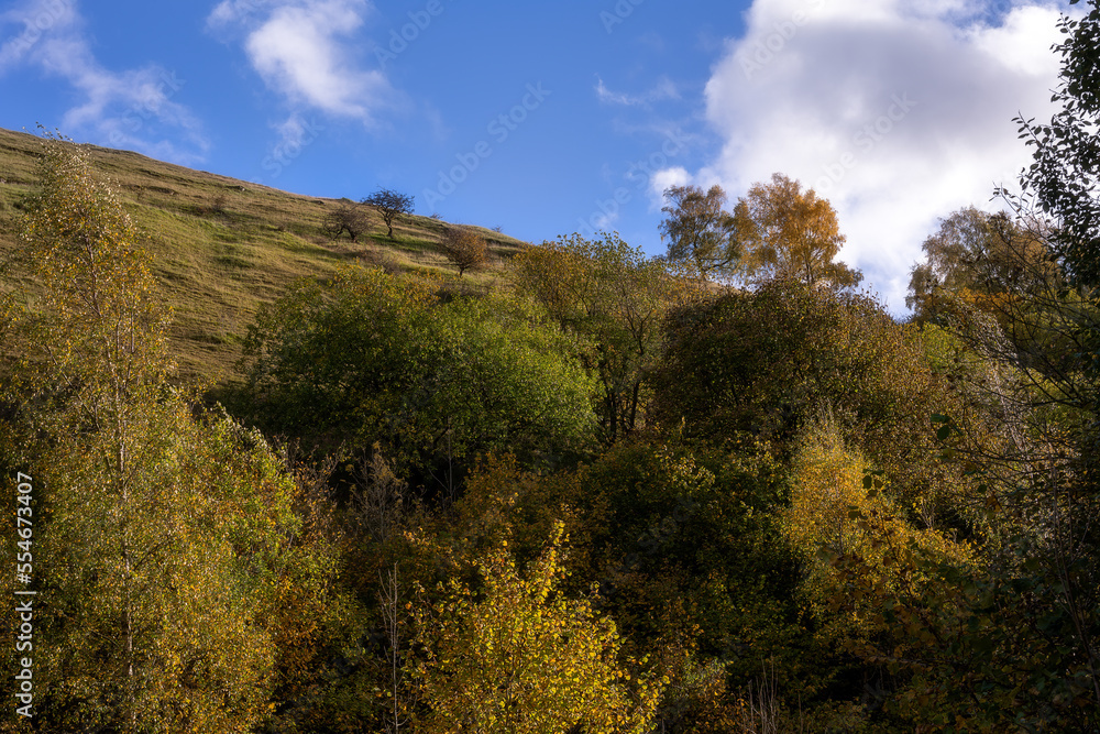Walking around Stoney Middleton on an autumn afternoon, Derbyshire, England