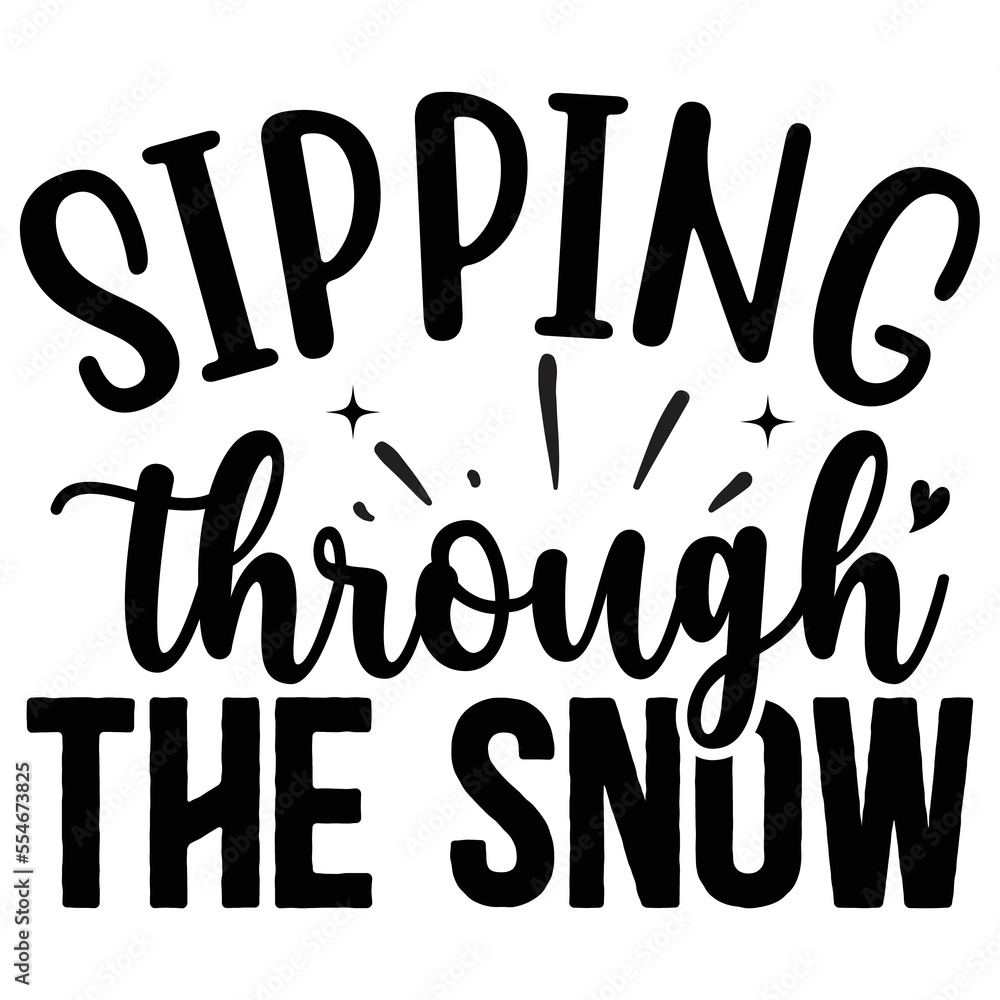 sipping through the snow vector file