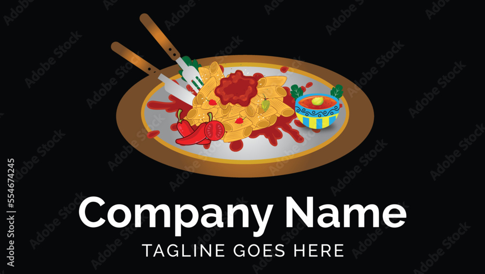 Pasta Traditional Asian Food Vector Illustration Logo Design Template Pasta Traditional Asian Food Vector Illustration Logo Design Template