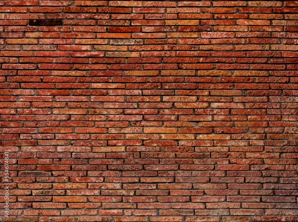 Naklejka premium Old Aged Red Brick Wall Background Texture.