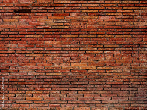 Old Aged Red Brick Wall Background Texture.