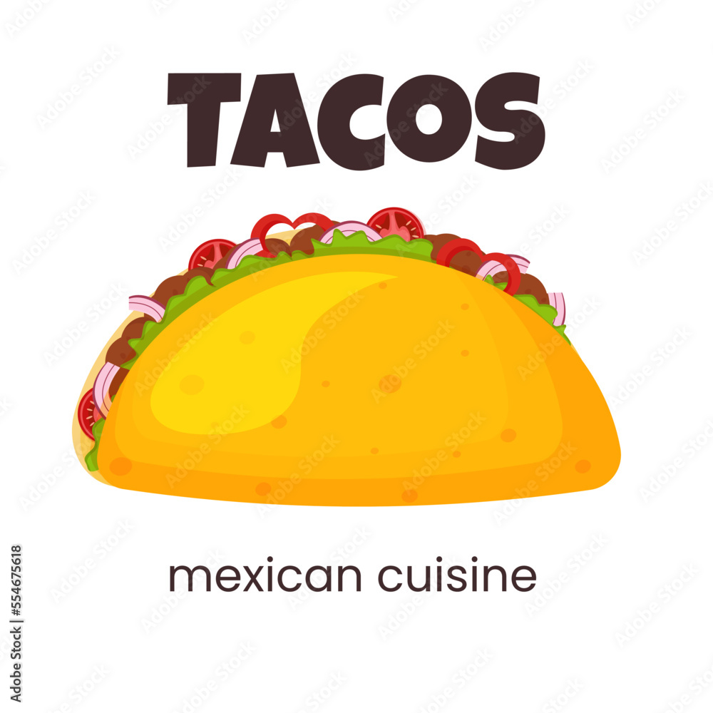 Mexican cuisine traditional dish tacos. Isolated on white background. Mexican cuisine traditional dish tacos. Isolated on white background.
