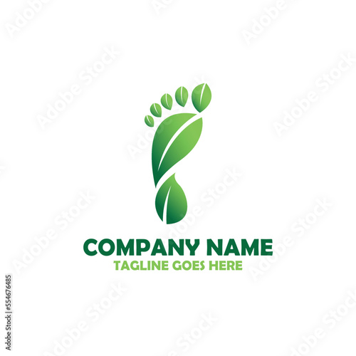 eco friendly logo design. eco foot design vector
