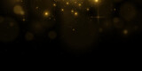 Glowing light effect with lots of shiny particles, on a black background.