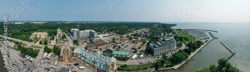 Aerial panorama of the Bronte area of Oakville, Ontario, Canada
