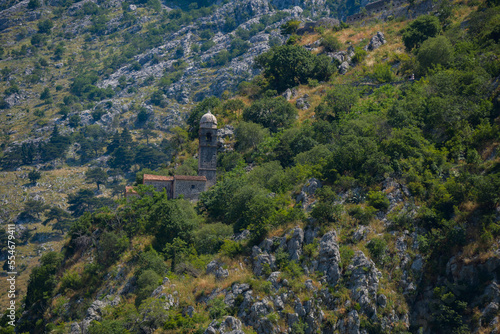 The old church is high in the mountains. Balkans.