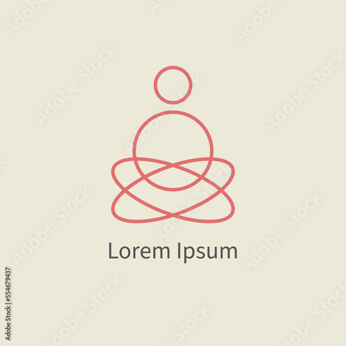 Yoga, meditation logo, zen buddhism symbol