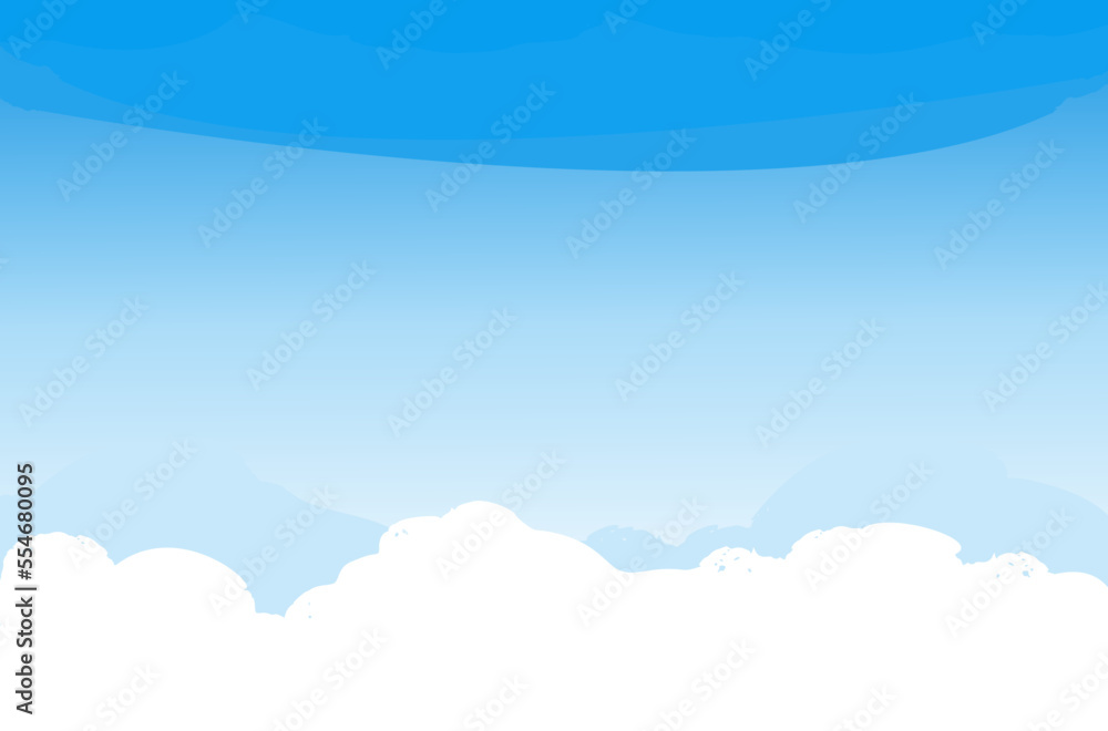 Fluffy cloud on blue sky background vector.