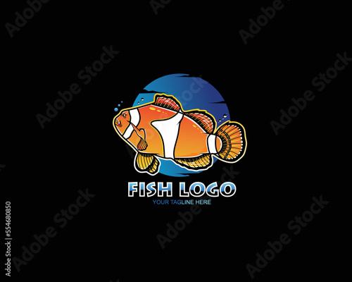 Nemo fish vector design logo