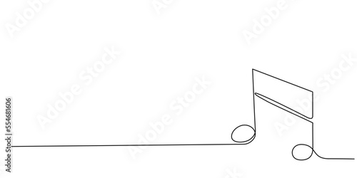 Decoration continuous line hand drawing element note for concert, photo book, invitations. Vector stock illustration minimalism design isolated on white background. Editable stroke single line. 