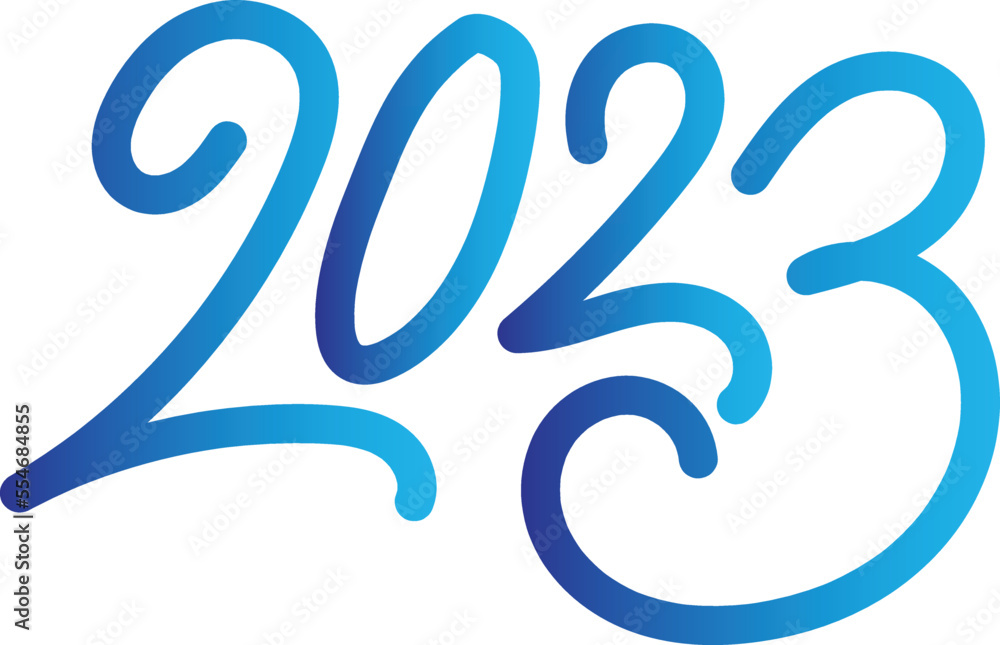 2023 Gradient typography logo design. Happy new year 2023 Lettering 2023 Gradient typography logo design. Happy new year 2023 Lettering