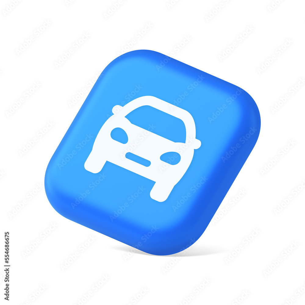 Car automobile button urban travel traffic transportation drive rent repair 3d realistic isometric icon Car automobile button urban travel traffic transportation drive rent repair 3d realistic isometric icon