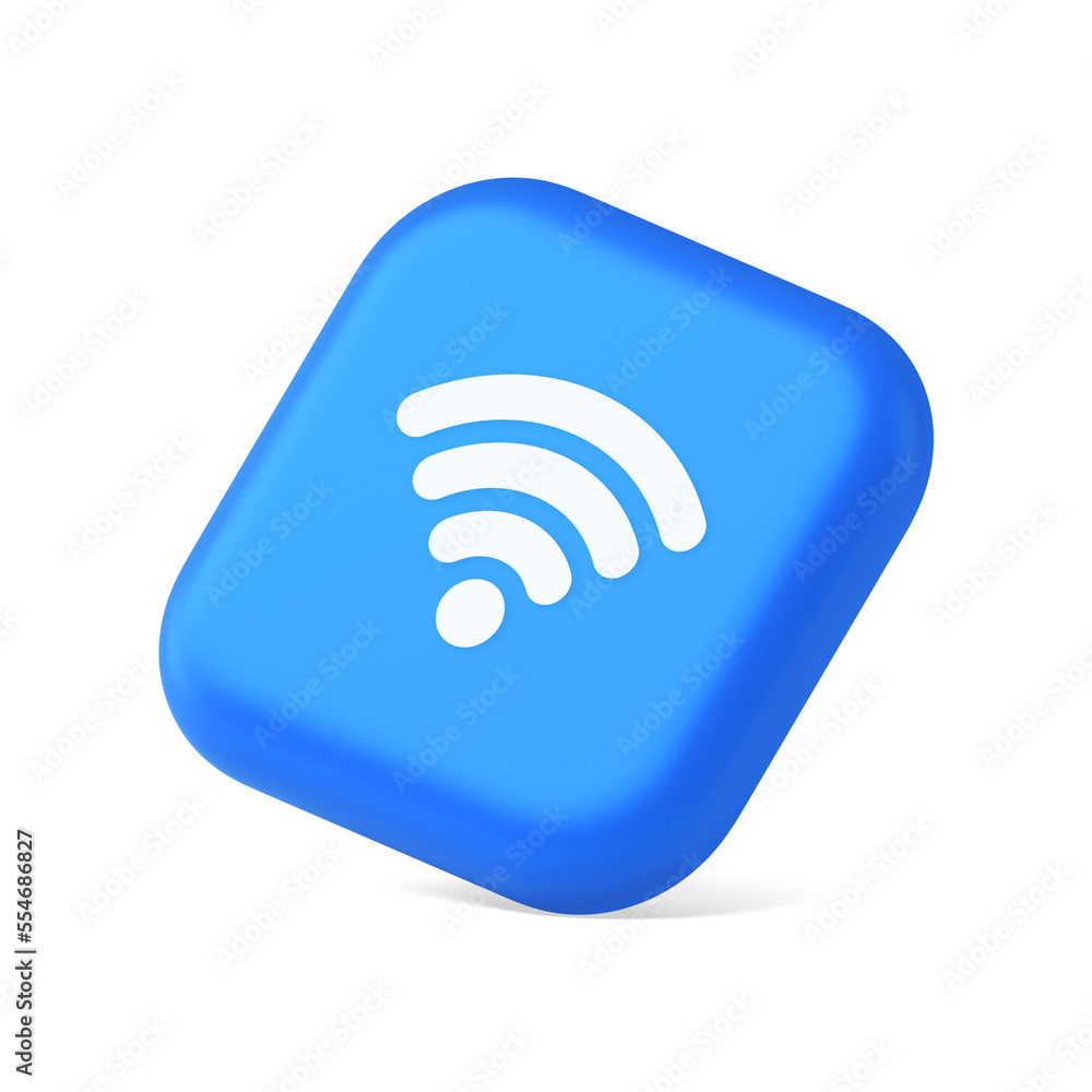 Wi fi internet connection button high speed wireless cyberspace digital network 3d isometric icon Wi fi internet connection button high speed wireless cyberspace digital network 3d isometric icon