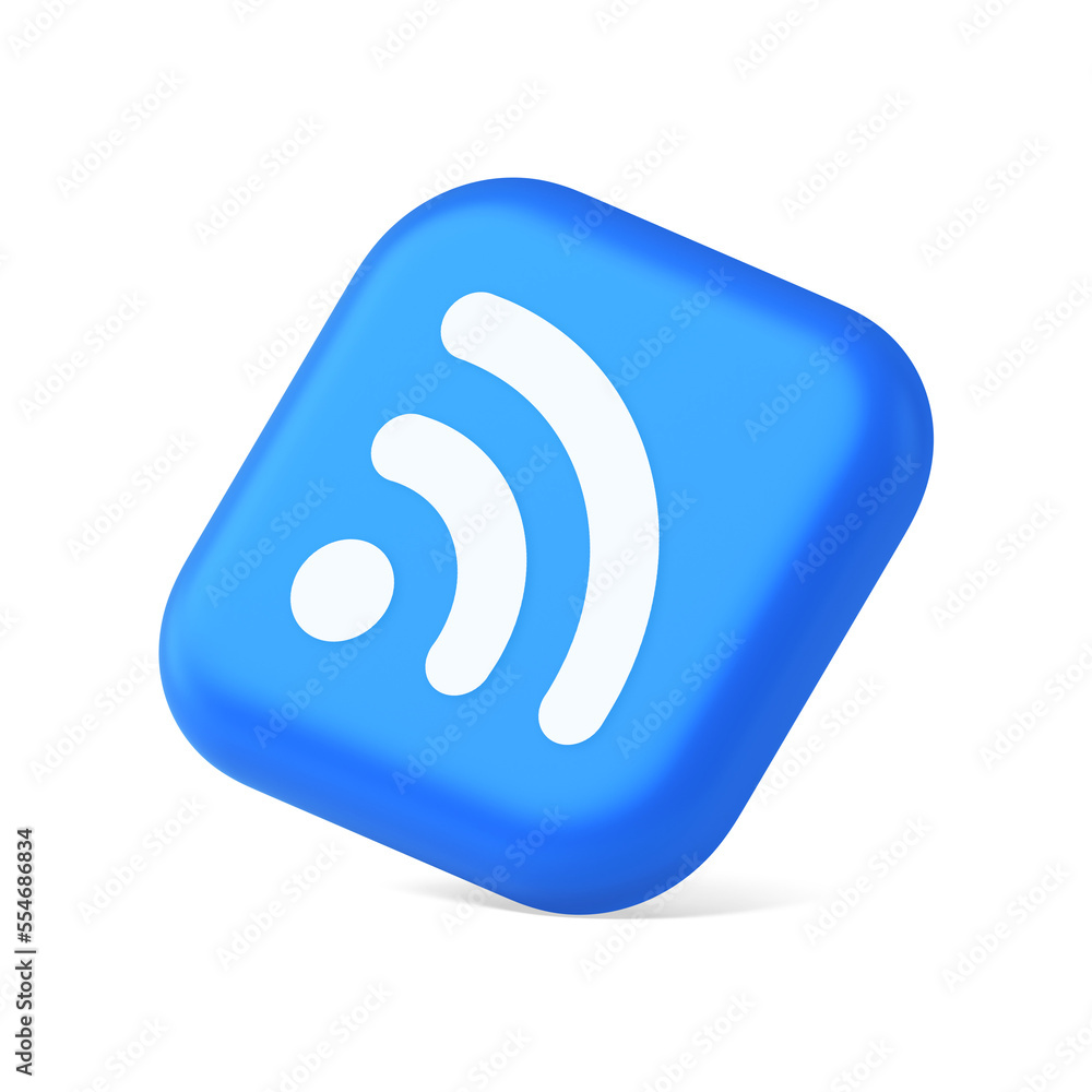 Wifi available access button wireless internet connection signal 3d realistic isometric icon Wifi available access button wireless internet connection signal 3d realistic isometric icon