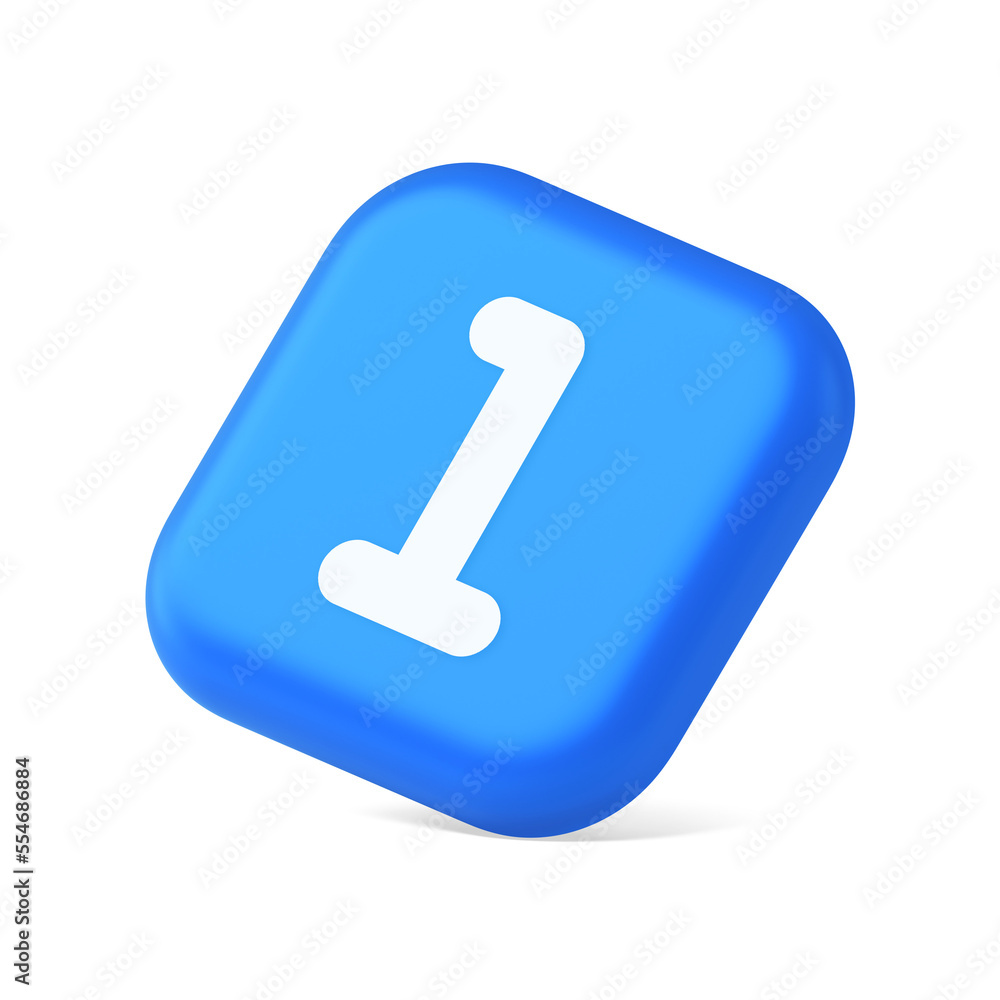 One number button finance counting panel keyboard user interface 3d realistic isometric icon One number button finance counting panel keyboard user interface 3d realistic isometric icon
