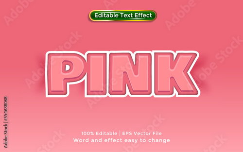 Pink text, 3D style text effect