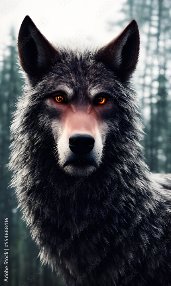 Portrait of a werewolf, AI Generated Portrait of a werewolf, AI Generated