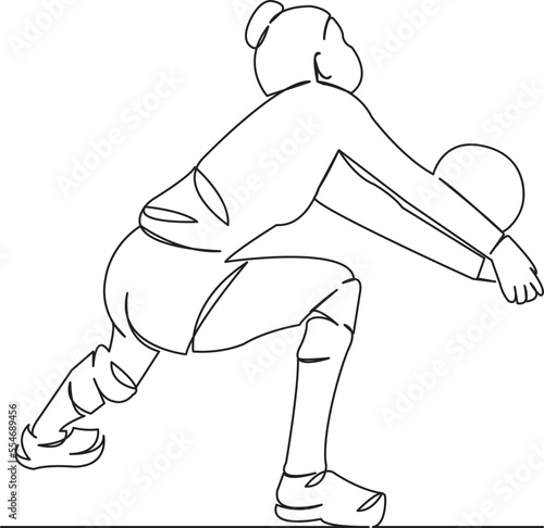 girl athlete plays volleyball