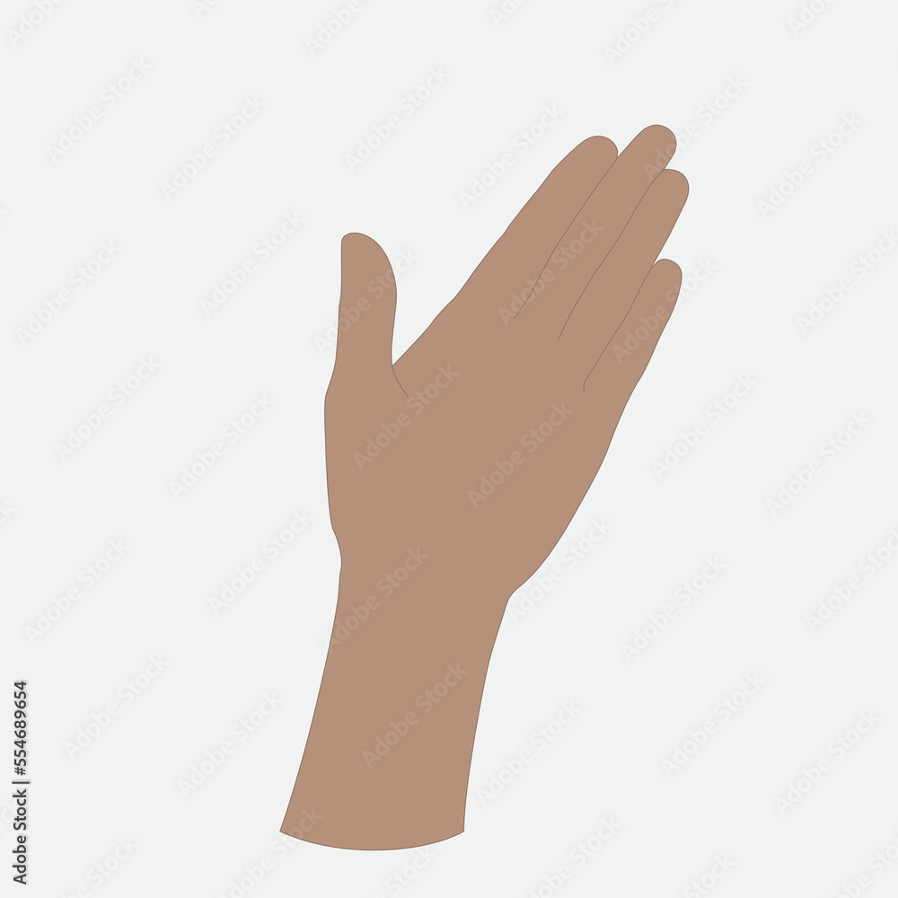Vector illustration of a woman's palm, dark skin tone Vector illustration of a woman's palm, dark skin tone