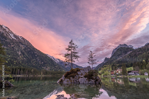 Glowing Sky at Hintersee Berchtesgadener Land