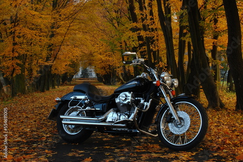 Motocykl, jesień, krajobraz, złota polska jesień, pojazd, jednoślad, 