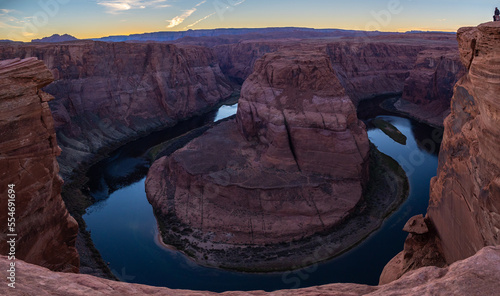 Horseshoe Bend Panorama at sunset