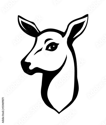Beautiful noble deer. Vector drawing