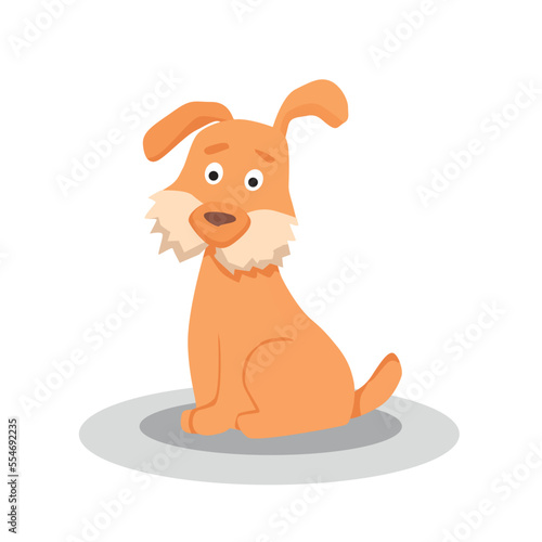 Corgi in a red scarf. Dog vector cartoon illustration. Cute friendly welsh corgi puppy, isolated on white background.