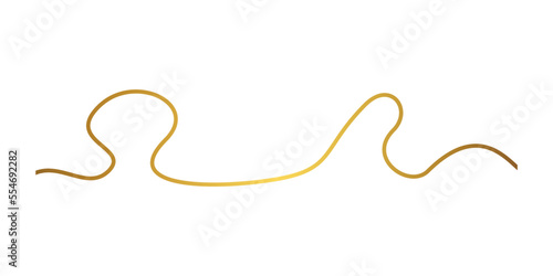 Line, ribbone Gold lineart element. Vector Illustration.