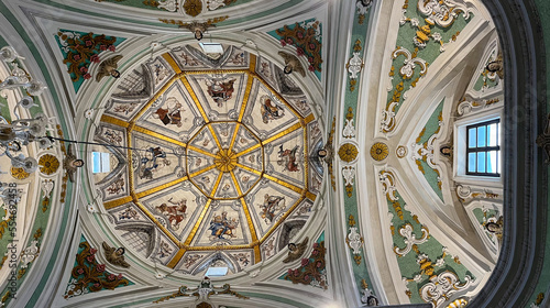 Ceiling of the Church of the Purgatory in Matera in Basilicata in southern Italy