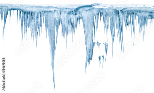Icicles, isolated from the background, isolated object. Photo with transparent background.
