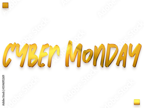 Cyber Monday Gold Gradient Transparent PNG Calligraphy Text  photo