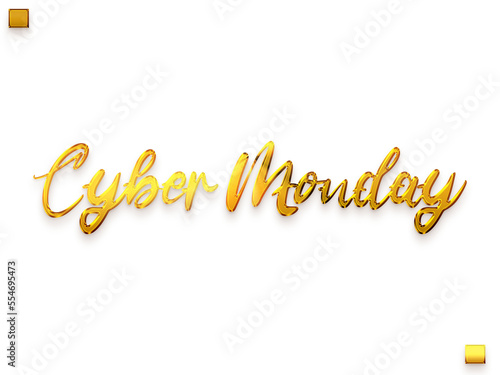 Cyber Monday Gold Gradient Transparent PNG Stylish Cursive Text 