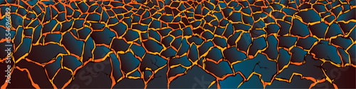 Molten magma. Vector drawing of volcanic lava
