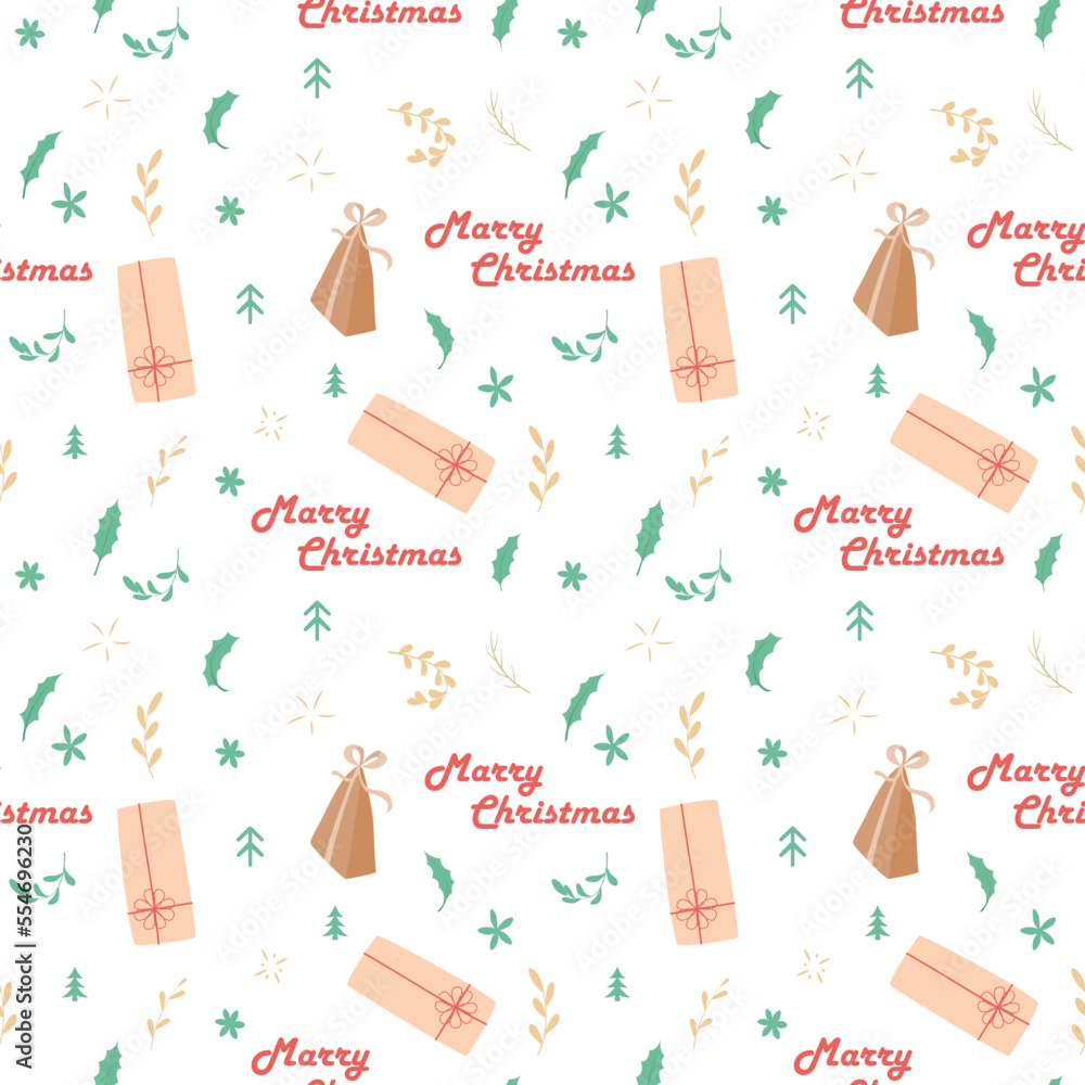 Seamless themed pattern for winter holidays. For christmas and new year illustration with 