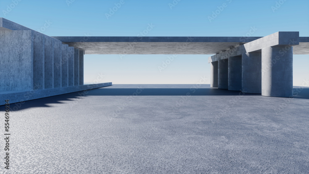 3D rendering three-dimensional extension space concept creative map