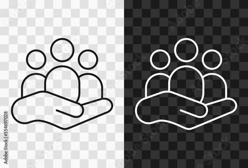 Client service, high quality vector editable line icon. Client service outline icon isolated on dark and light transparent backgrounds for UI design.