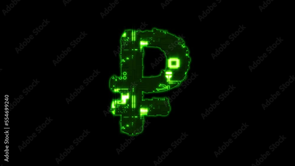 rouble sign - cybernetic matrix style green distorted font, isolated - loop video rouble sign - cybernetic matrix style green distorted font, isolated - loop video