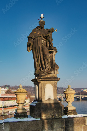 Statue of St. Anthony of Padua on Charles bridge, Prague. Czech Republic. © LupCOMP96