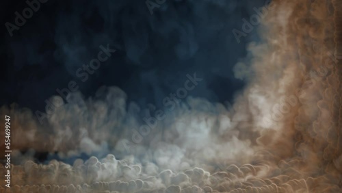 slo-mo corner screen frame of smoke or clouds - crysis concept, isolated photo