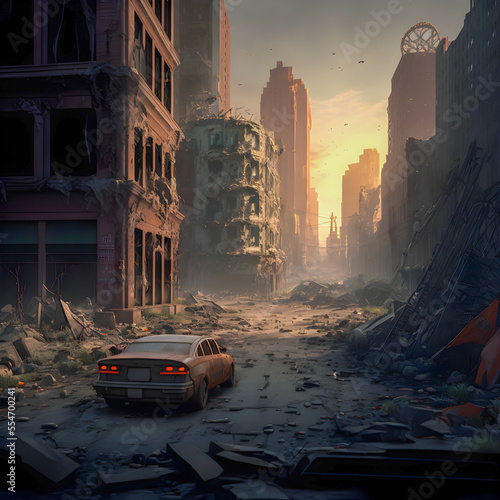 The world after the atomic bomb, nuclear war, post-apocalyptic city, abandoned city