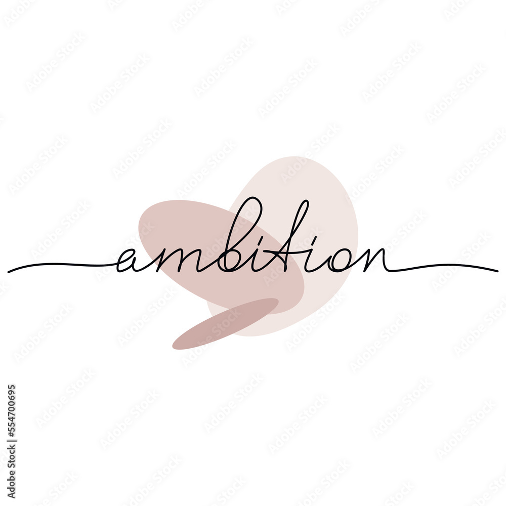 One line continuous word Ambition vector. Modern calligraphy, handwriting, slogan, text design element for print, banner, wall art poster, card, brochure.
One line continuous word Ambition vector. Modern calligraphy, handwriting, slogan, text design element for print, banner, wall art poster, card, brochure.