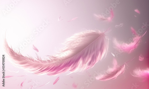 фотографія Soft pink feathers texture background