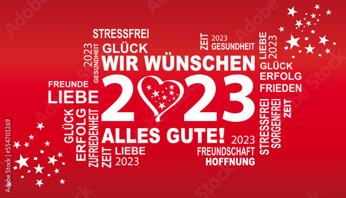 gute wünsche für das jahr 2023 mit einem herz