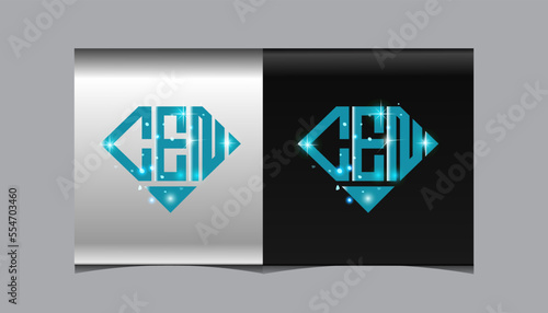 CEN Logo letter monogram with diamond shape design template.
