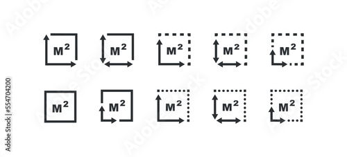 Square meter icon. M2 illustration symbol. Sign acreage vector desing.