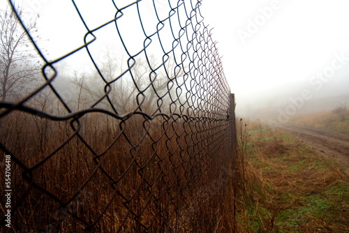 mesh fence in the field